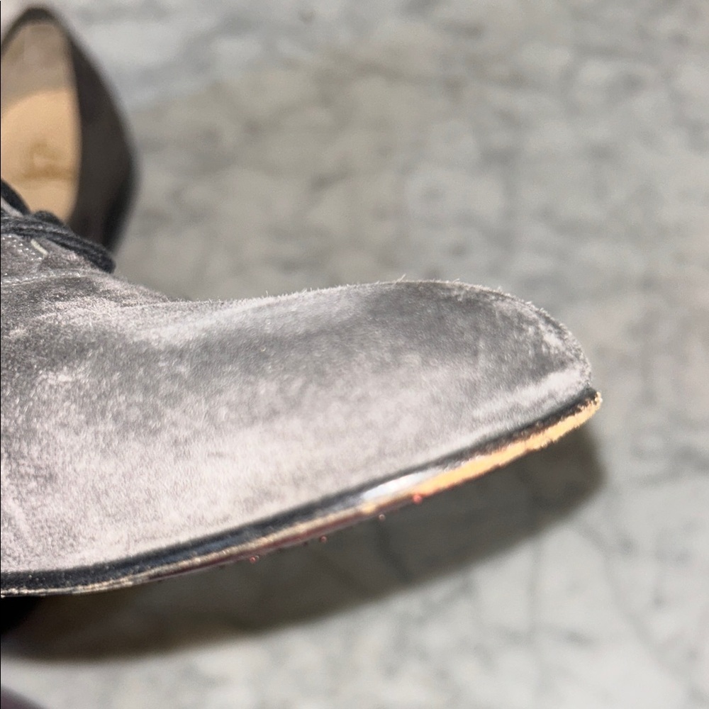 Christian Louboutin Men's Dark Gray Suede Oxfords with Red Soles Sz 41 1/2 - Picture 10 of 10